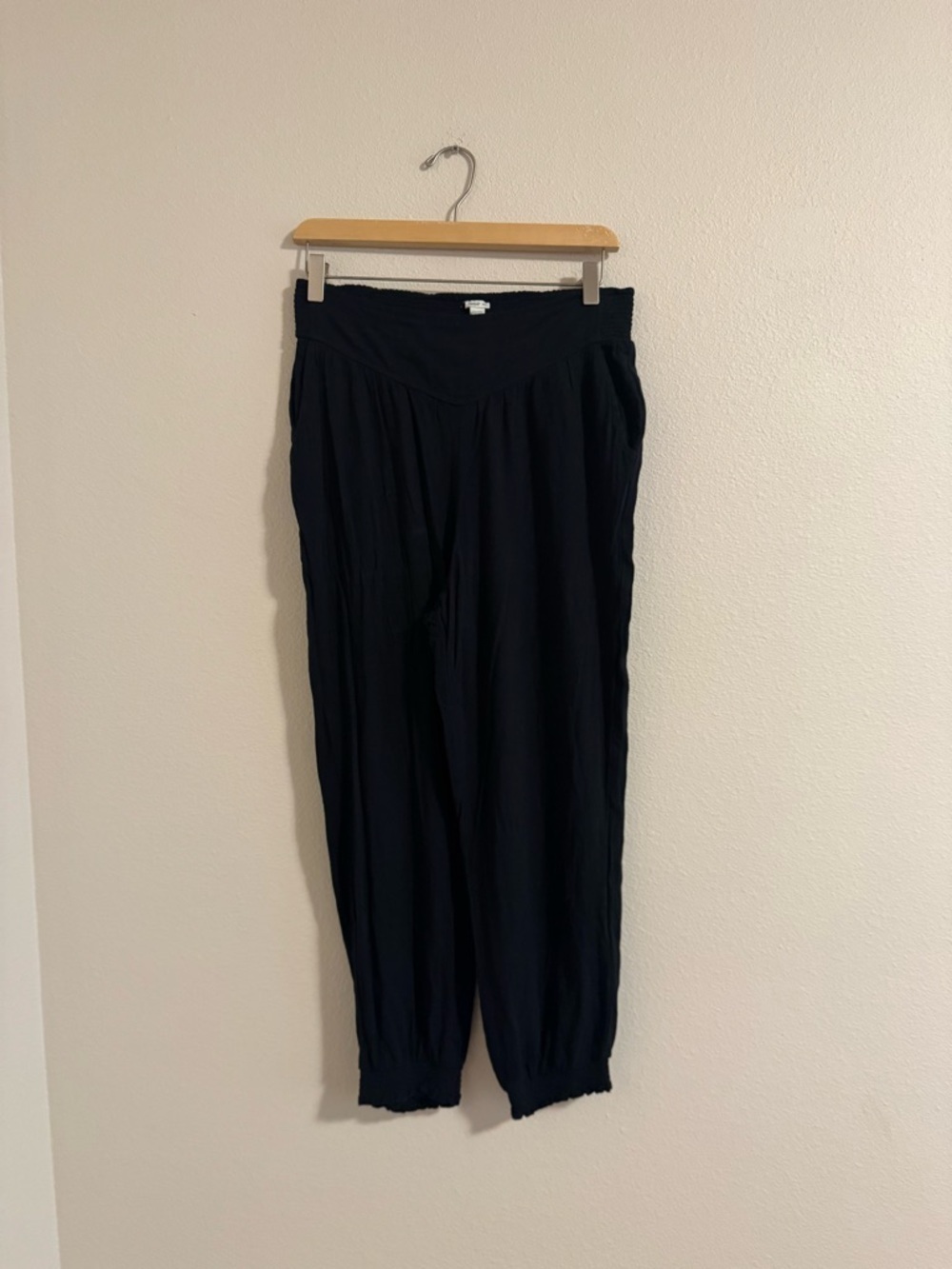 aerie Black Elastic Waist Harem Pants
